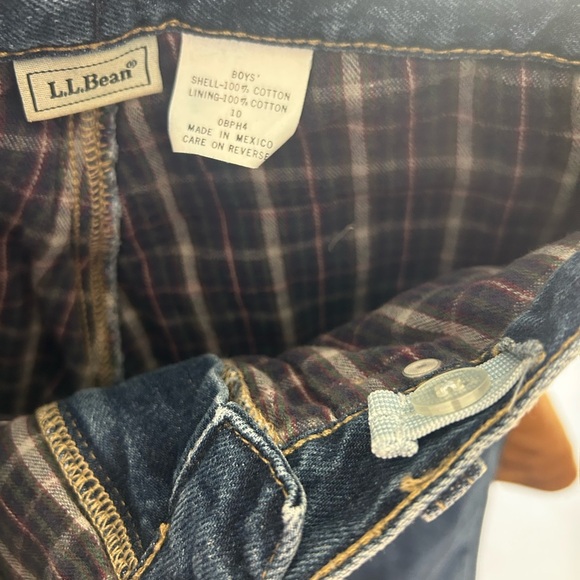 L.L. Bean Boys Size 10 Flannel Lined Kids Blue Jeans - Picture 3 of 4